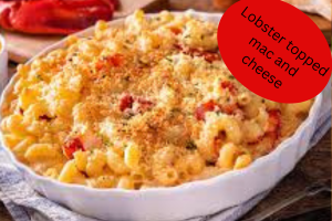 Lobster topped mac and cheese